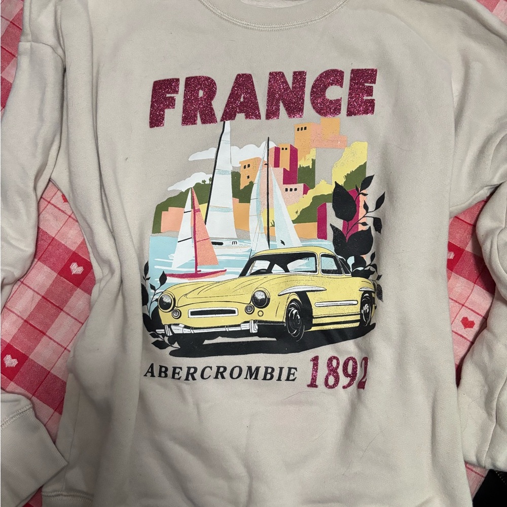 Abercrombie Kids Cream France Graphic Sweatshirt